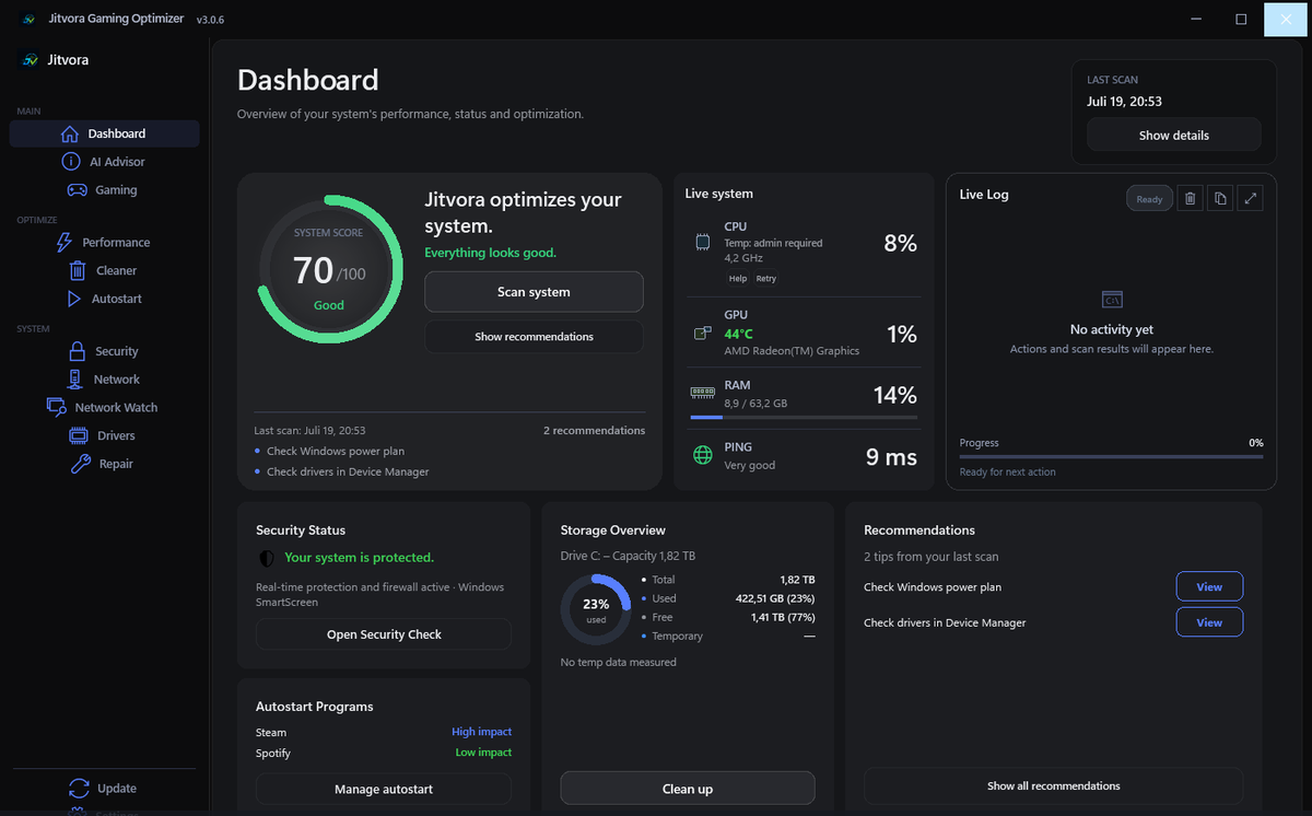 Jitvora Dashboard